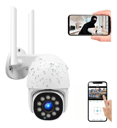 Cámara Ptz Domo Wifi Bidireccional Detección Alarma Agua