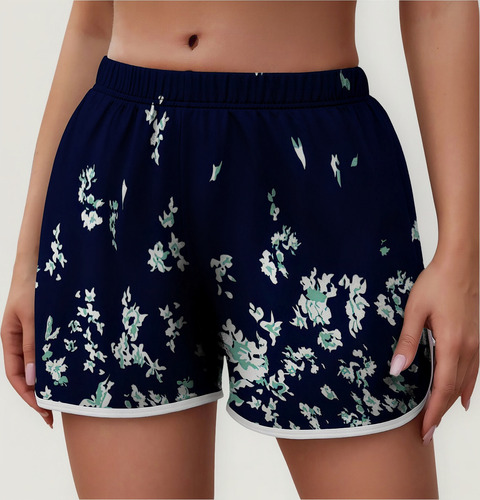 Pantalones Cortos Ligeros Con Estampado Casual C Para Mujer