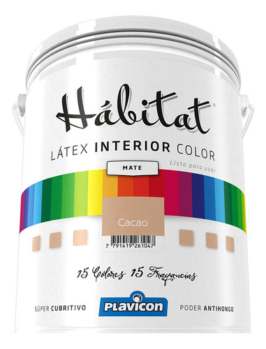 Latex Interior Habitat Plavicon - Colores Listos - X 4 Lt. Color Esmeralda