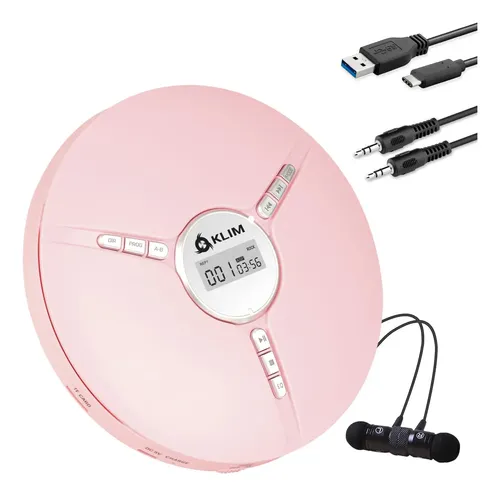 KLIM Discman ポータブル CD プレーヤー 内蔵バッテリー Portable Cd Player Klim Discman W/ Built-in Battery Pink