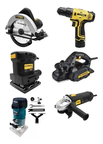 comprar Kit Circular Parafusad Lixadeira Tupia Plaina Esmerilhadeira