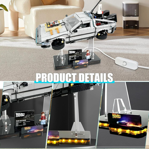 Light Up Acrylic Display Stand For Lego Back To The Futur...