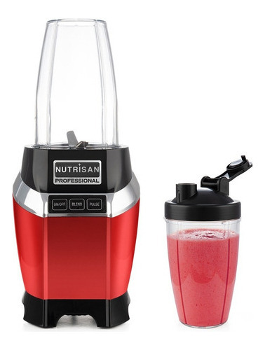 Processador de alimentos vermelho e preto Nutrisan 1000 Watts
