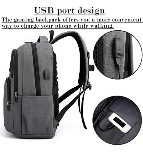 Mochila Yb-osana Para Ps5 Game De Gran Capacidad Con Usb, 45