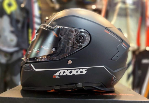 Imagen 3 de 8 de Casco Moto Axxis Evo Hawk Solid A1 Negro Mate Doble Visor-