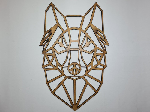 Quadro Decoração Lobo Geométrico Wolf Lupino Animal Criativo
