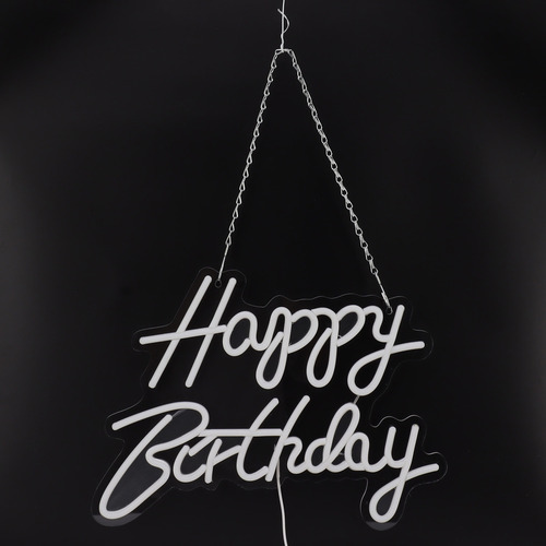 Letrero Romántico De Neón Con Letras Led De Feliz Cumpleaños