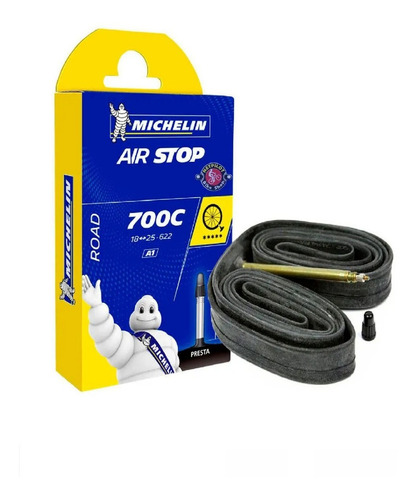 Imagem 2 de 2 de Par Camara De Ar Michelin Air Stop 700 X 18/25 Presta 52mm