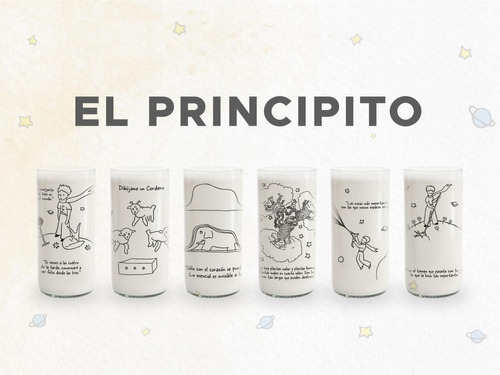 El Principito Juego De 6 Vasos