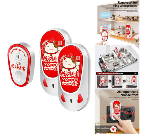 Timbre De Puerta Inalámbrico Compacto, Kit De Estilo B