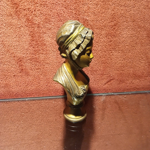 Figura Antigua Estatuilla De Bronce Firmado Sello Lacre (Usado)