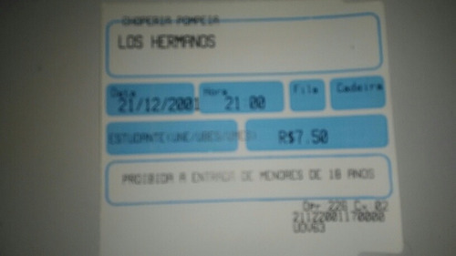 Ingresso Show Los Hermanos, Turnê Bloco Do Eu Sozinho , Raro