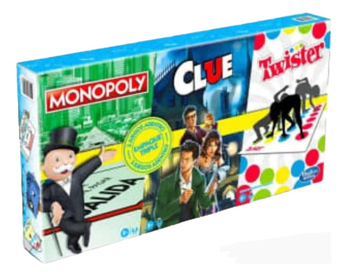 Paquete 3 Juegos De Mesa Twitter , Clue Y Monopoly Clásico