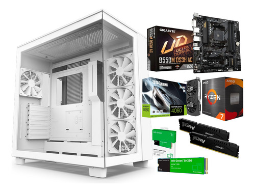 Pc Gamer Ryzen 7 5800x Rtx 4060 Ram 32gb 1tb Ssd H9 Flow