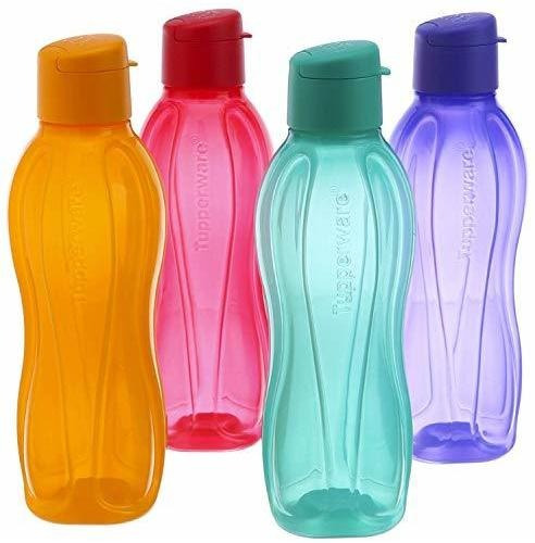 Tupperware Eco Sports Botella De Agua Flip Top 1 Ltr 4pcs