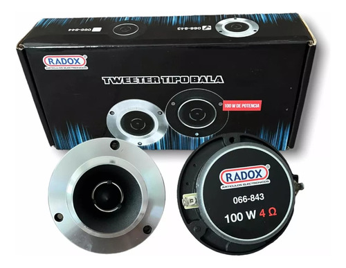 Par De Tweeter Bala Agudos Radox 066-843 Cromado 100 Watts