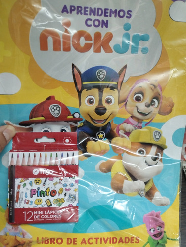 Colección Aprendemos Con Nick Jr, Activi + Mini Lápices X12