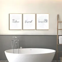 Comprar 3 Cuadros Para Baño , Decoración Para Baño,25x35 Con Vidrio