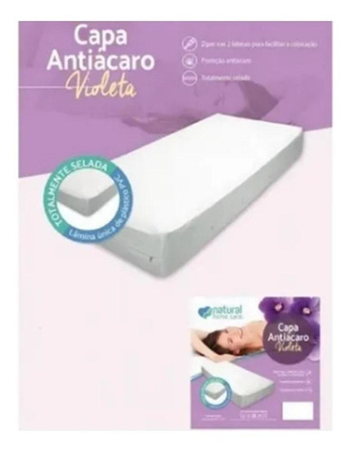 Capa Protetora Impermeável Antiácaro Violeta Casal 140x190cm