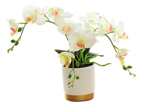 Flores Artificiales De Orquídeas Artificiales, En Macetas
