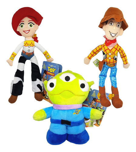Toy Story Woody Jessie Alien 3 Peluche Combo Original 20 Cm