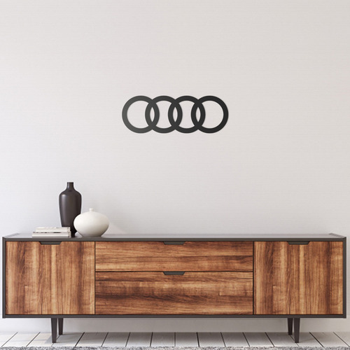 Imagem 1 de 2 de Quadro Decorativo Parede Veículos Audi Logo 60cm