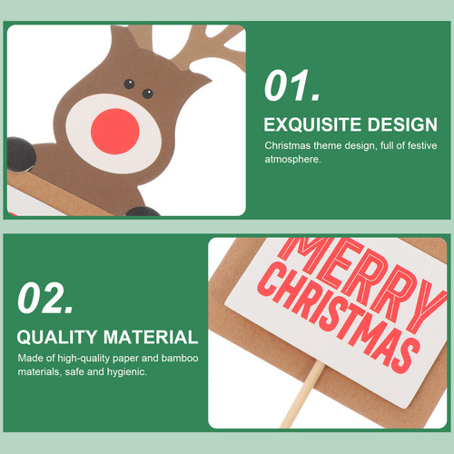 Tarjetas Cuadradas Con Forma De Alce Para Decoración Navideñ