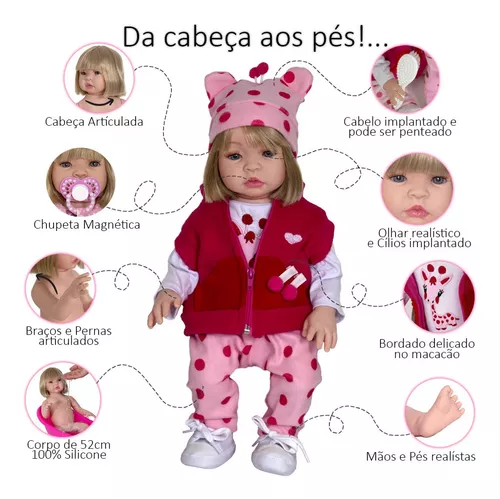 Bebe Reborn Menina Fada Madrinha Real Boneca Silicone Presente