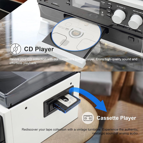 Reproductor De Discos De Vinilo 10 1 2 Altavoces Estér...