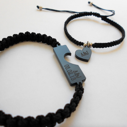 Pulseras Para Parejas Personalizadas Regalo Novios Corazón