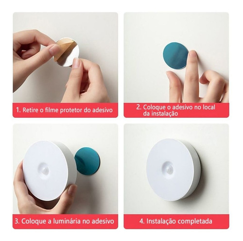 Imagem 6 de 9 de Luminária Led Spot Sensor De Presença Sem Fio Recarregável