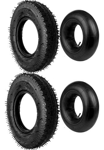 Par Pneu Universal 4.00-8 Com Câmaras 2 Pneus 2pc