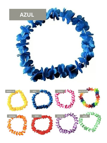 Imagen 7 de 10 de 12 Collar Hawaii Hula Flores Hawaiano 8 Colores Carioca