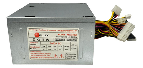 Fonte Flux Pentium 4 Athlon 64 Atx-200w Cinza