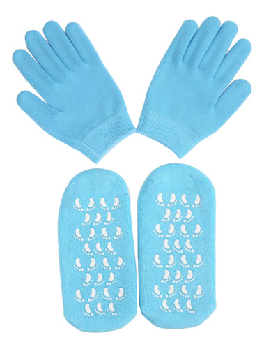 Guantes Y Calcetines De Spa Humectantes En Gel Azul Cielo, A