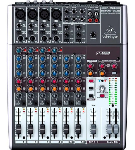 Mesa De Som Behringer Xenyx 1204 Usb Mixer C/ 8 Canais