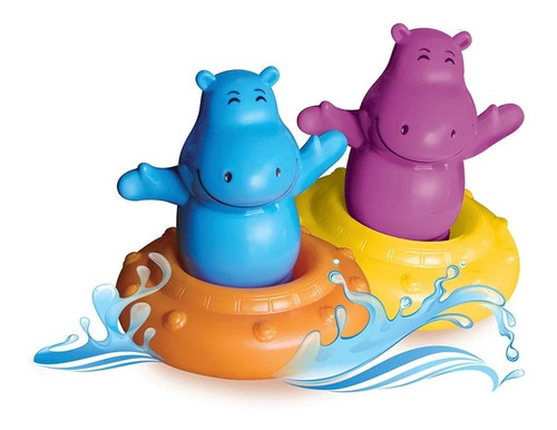 Imagen 2 de 2 de Juguete Para El Agua Bebe Hipopotamos Silbadores Bimbi