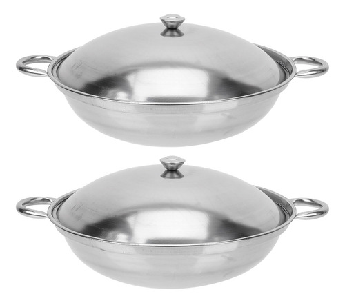 Frigideira Com Tampa Griddle De Aço Inoxidável 2 Peças