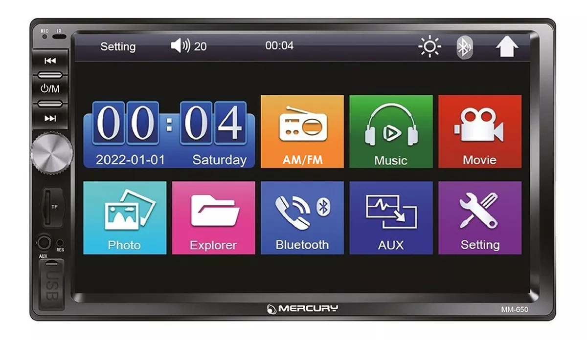 Sistema multimedia para vehículo Mercury MM-650 con pantalla táctil de 7"