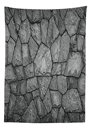 Ambesonne Gris Tablecloth, Piedra Pared Textura 1v8be