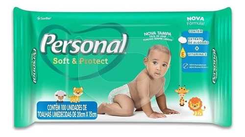 Lenço Umedecido Recém-nascido Personal Soft Protect Com 100u