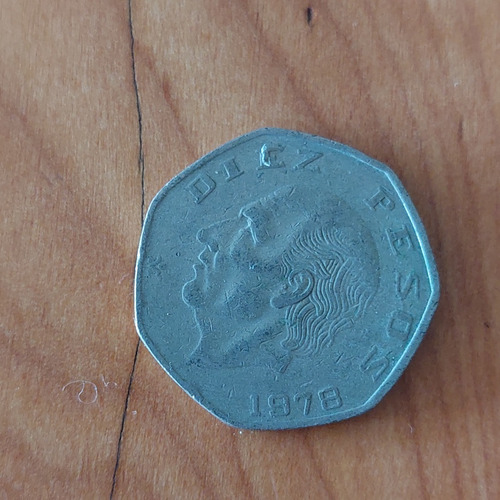Moneda Mexico Hidalgo Diez Pesos 1978 (Usado)