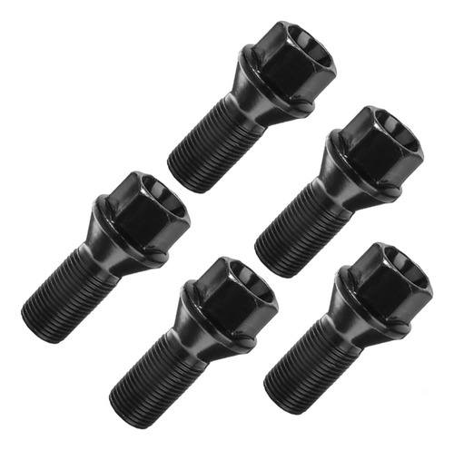 5 Peças M14 X 1,25 Pretas Com Travamento De Roda, Parafuso,
