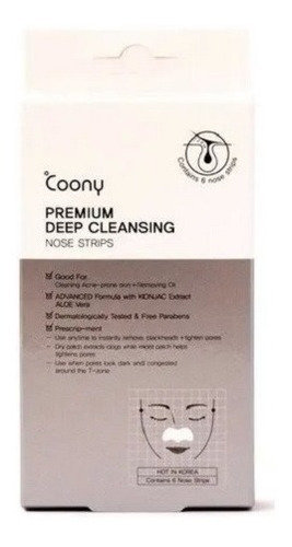Imagen 1 de 1 de Coony Premium Deep Cleansing Nose Strips Puntos Negros Nariz Tipo De Piel Todo Tipo De Piel