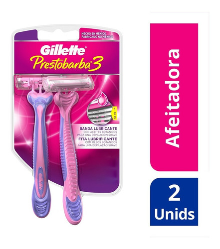 Maquinita De Afeitar Prestobarba3 Gillette Mujer X 2 Uni