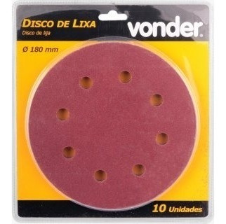 10 Disco De Lija Con Velcro Para Yeso 180mm G240 Vonder