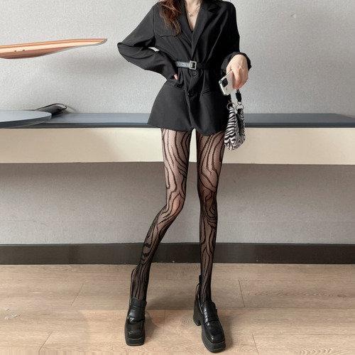 Lingerie, Meia-calça Apertada, Cintura Alta, Meias Arrastão
