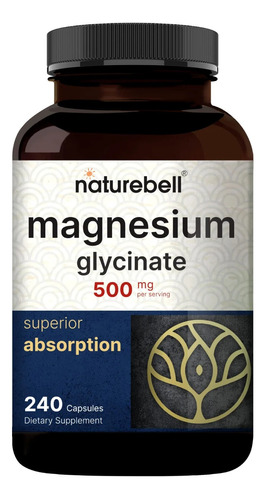 Magnesio Glicinato 500mg 240 Capsulas Alta Absorción Estrés