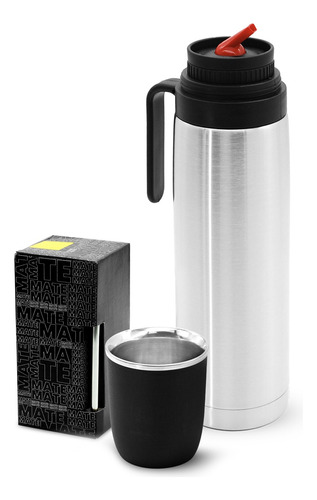 Termo Acero Inox 1 L Pico Cebador Calidad + Mate Regalo 