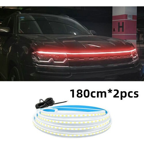 360cm 12 V, Tira Luces Diurnas Led Para Capó Coche Rgb, Rojo